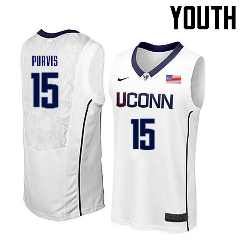Youth Uconn Huskies #15 Rodney Purvis College Basketball Jerseys-White